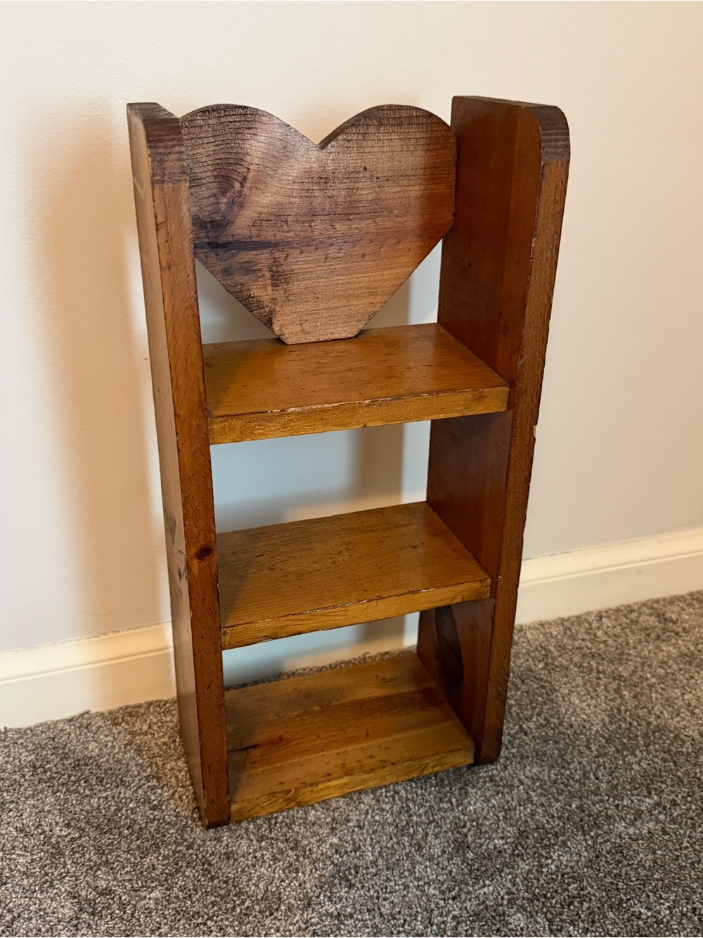 Vintage wood 3-tier display shelf